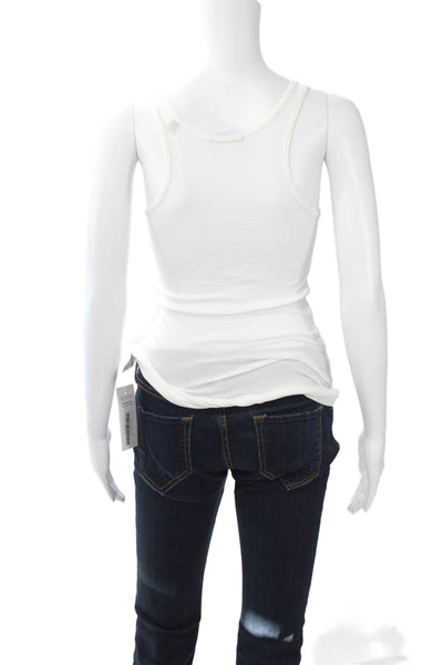 ATM Women Camisole White Micromodal Round Neck Sleeveless Size S