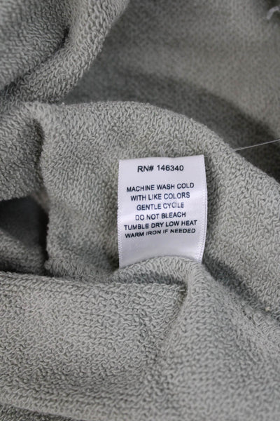 Amo Womens Henley Hoodie Gray Cotton Drawstring Long Sleeve Size XS