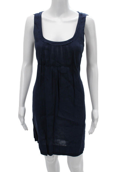 Elie Tahari Womens Dark Blue Tank Dress Sleeveless Round Neck Short Size 4