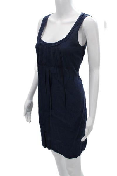 Elie Tahari Womens Dark Blue Tank Dress Sleeveless Round Neck Short Size 4