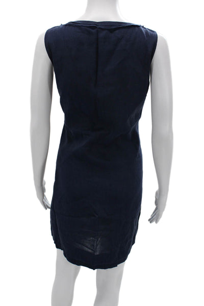 Elie Tahari Womens Dark Blue Tank Dress Sleeveless Round Neck Short Size 4