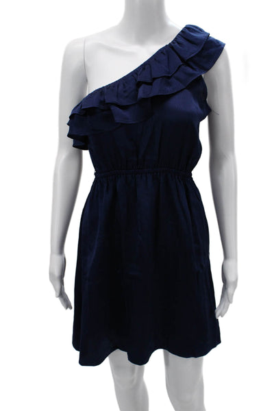 Jennifer Hope Womens Silk Dark Blue Sundress Short Size XS