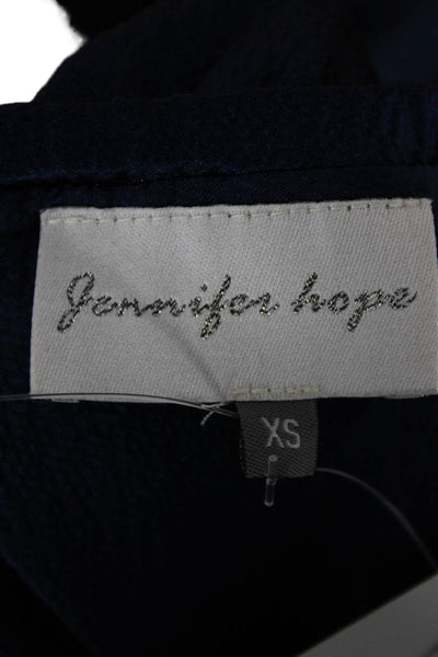 Jennifer Hope Womens Silk Dark Blue Sundress Short Size XS