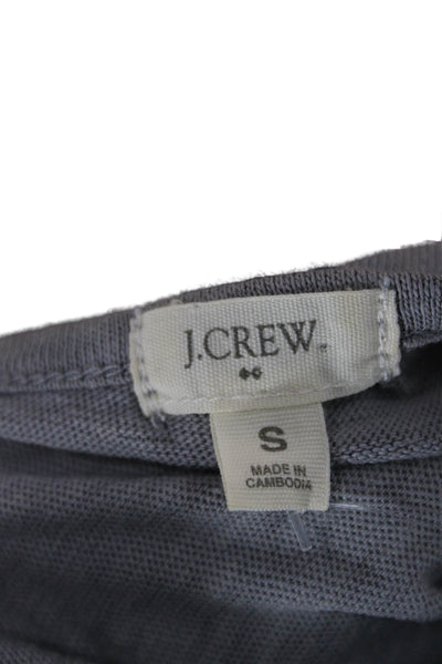 J Crew Womens Gray Cotton Square Neck Tank Dress Knee Length Size S