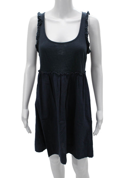 J Crew Womens Tank Dress Dark Blue Cotton Knee Length Size S