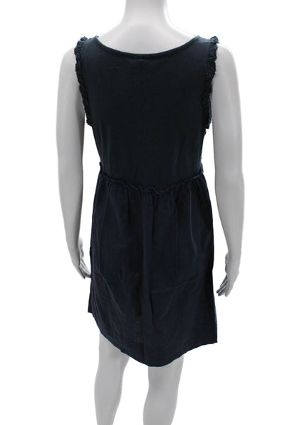 J Crew Womens Tank Dress Dark Blue Cotton Knee Length Size S