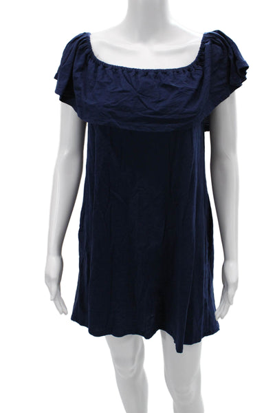 Rebecca Minkoff Women Shift Dress Dark Blue Cotton Size XS