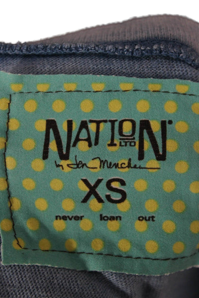 Nation LTD Womens Tank T-Shirt Dress Blue Sleeveless Short Size XS