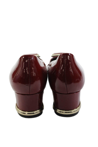 Elie Tahari Womens Patent Leather Square Toe Pumps Red Size 38 8