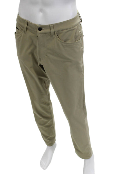 Lululemon Mens Khakis Beige Army Polyester Button Size 31