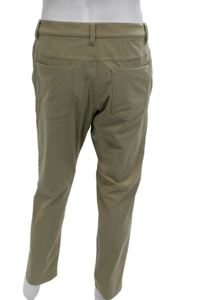 Lululemon Mens Khakis Beige Army Polyester Button Size 31