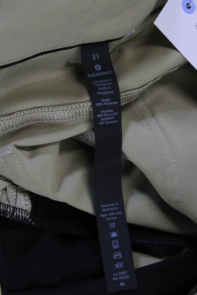 Lululemon Mens Khakis Beige Army Polyester Button Size 31