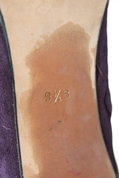 Isaac Mizrahi Womens Suede Zip Up Knee High Boots Purple Size 9.5 B