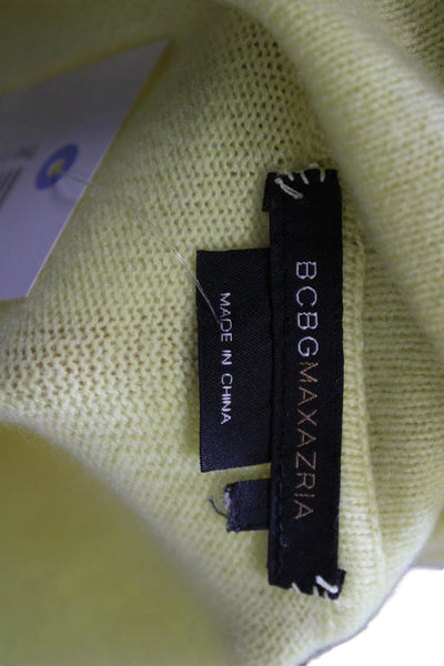 BCBGMAXAZRIA Womens Cashmere Pullover Sweater Yellow Long Sleeve Size S