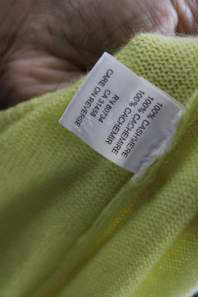 BCBGMAXAZRIA Womens Cashmere Pullover Sweater Yellow Long Sleeve Size S