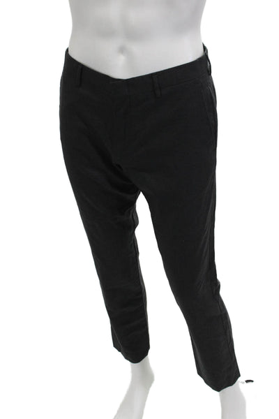 J Crew Mens Cropped Dress Pants Black Wool Button Size 31