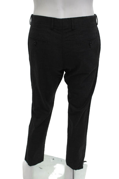 J Crew Mens Cropped Dress Pants Black Wool Button Size 31