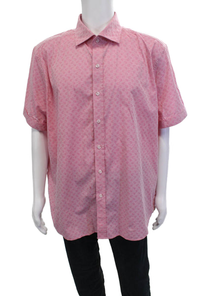 Robert Graham Mens Paisley Print Button Shirt Pink Size Extra Extra Extra Large