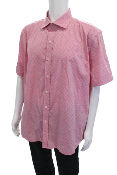 Robert Graham Mens Paisley Print Button Shirt Pink Size Extra Extra Extra Large
