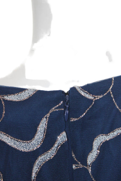 Ignite Women Dark Blue Floral V Neck Maxi Dress Size 12