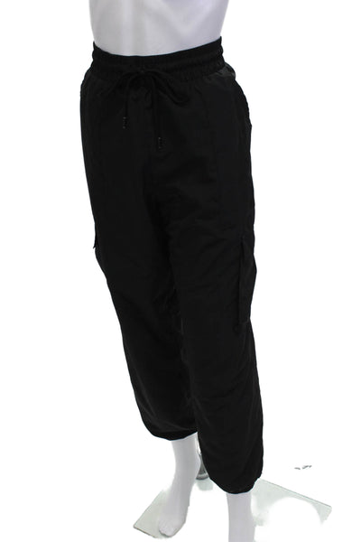 The Upside Mens Cargo Jogger Pants Black Drawstring Recycled Polyester Size 6