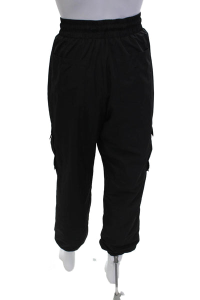The Upside Mens Cargo Jogger Pants Black Drawstring Recycled Polyester Size 6