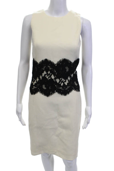 Michael Kors Women Sheath Dress Beige Virgin Wool Sleeveless Size 2