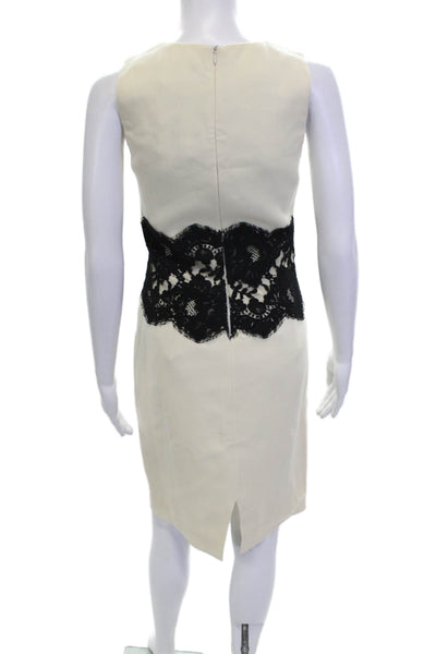 Michael Kors Women Sheath Dress Beige Virgin Wool Sleeveless Size 2