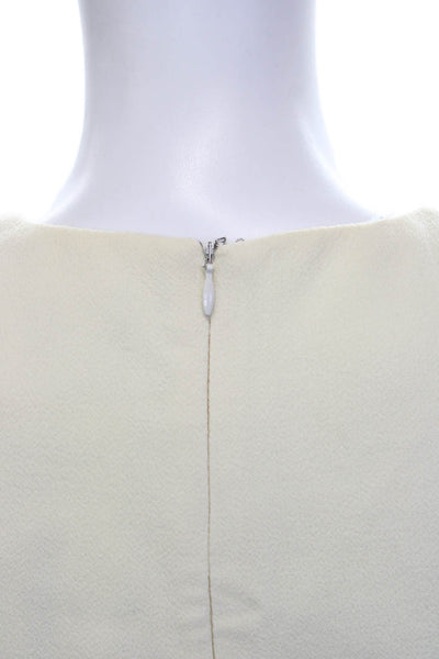 Michael Kors Women Sheath Dress Beige Virgin Wool Sleeveless Size 2