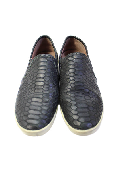 Joie Women's Textured Leather Rubber Sole Slip-On Loafers Shoes Black Size 7