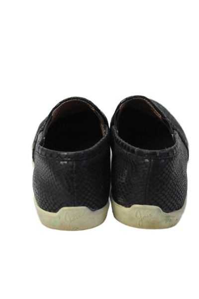 Joie Women's Textured Leather Rubber Sole Slip-On Loafers Shoes Black Size 7