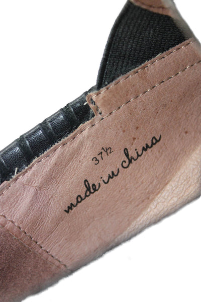 Joie Women's Textured Leather Rubber Sole Slip-On Loafers Shoes Black Size 7