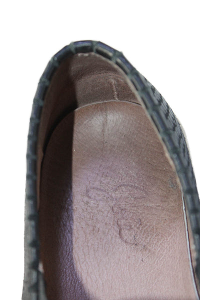 Joie Women's Textured Leather Rubber Sole Slip-On Loafers Shoes Black Size 7