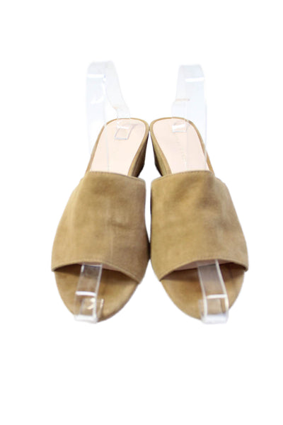Loeffler Randall Womens Suede Wedge Heels Shoes Brown Size 8.5B