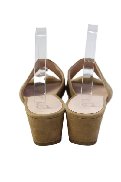 Loeffler Randall Womens Suede Wedge Heels Shoes Brown Size 8.5B