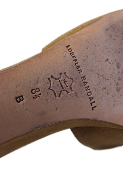 Loeffler Randall Womens Suede Wedge Heels Shoes Brown Size 8.5B