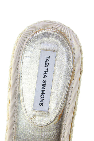 Tabitha Simmons Womens Knot Detail Espadrille Flats Shoes Gold Size 9