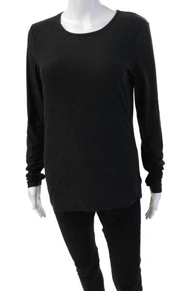 Beyond Yoga Womens Crew Neck Long Sleeve Active Top Solid Black Size L