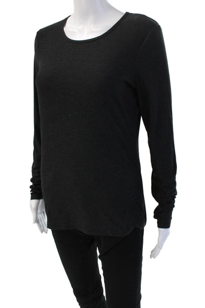 Beyond Yoga Womens Crew Neck Long Sleeve Active Top Solid Black Size L