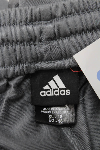 Adidas Boys Drawstring Casual Ankle Track Pants Gray Size XL