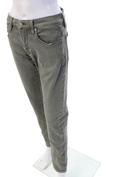 7 For All Mankind Women Gray Mid Rise Army Pants Size 29