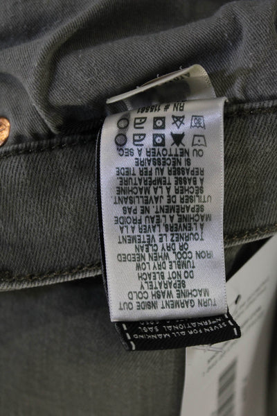 7 For All Mankind Women Gray Mid Rise Army Pants Size 29