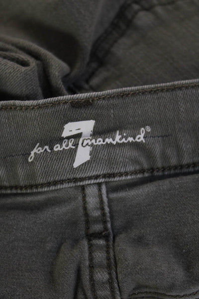 7 For All Mankind Women Gray Mid Rise Army Pants Size 29