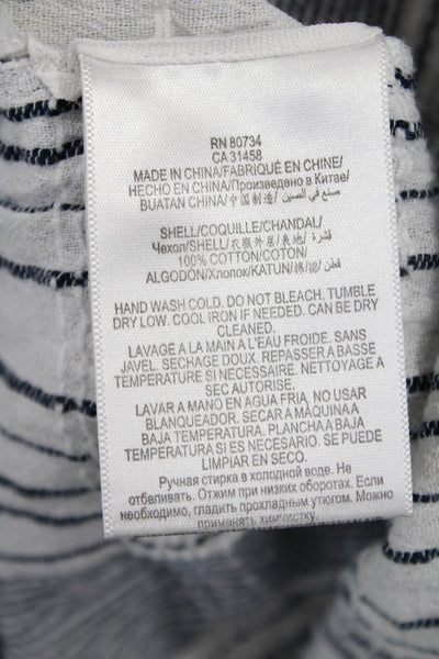 BCBGMAXAZRIA Women Kaftan Dress White Striped V-Neck Short Sleeve Size XS