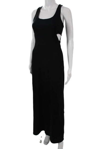 Susana Monaco Women Maxi Tank Dress Black Square Neck Nylon Lycra Size S