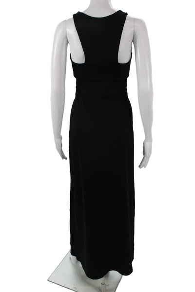 Susana Monaco Women Maxi Tank Dress Black Square Neck Nylon Lycra Size S