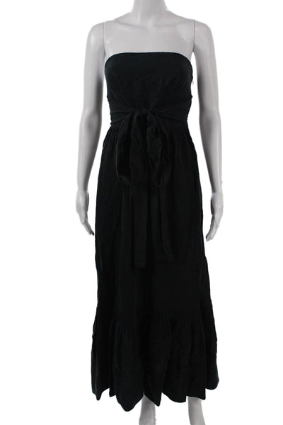 Moulinette Soeurs Anthropologie Womens Maxi Dress Black Tencel Size 4