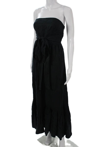 Moulinette Soeurs Anthropologie Womens Maxi Dress Black Tencel Size 4