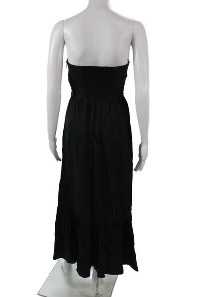 Moulinette Soeurs Anthropologie Womens Maxi Dress Black Tencel Size 4