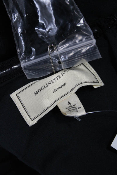 Moulinette Soeurs Anthropologie Womens Maxi Dress Black Tencel Size 4